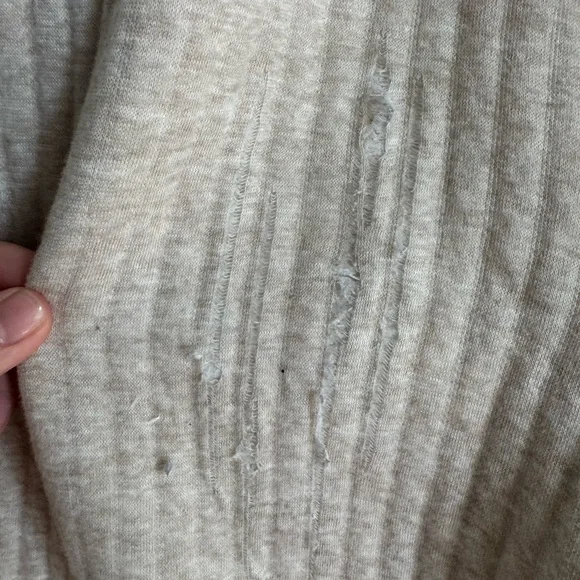 Offline by Aerie Ribbed Wide Leg Lounge Pants Beige Soft Cozy XS Quilted - Picture 10 of 10